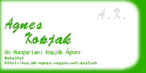 agnes kopjak business card